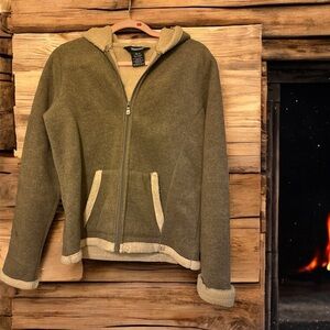 Barrage Collection Olive Green Fleece Zip-Up Jacket